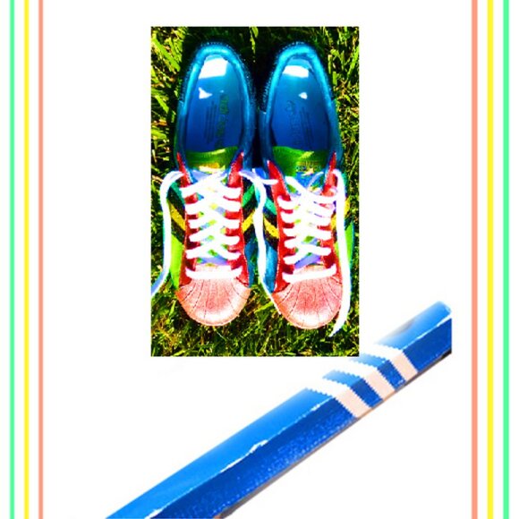 One Of A Kind Adidas Originals Leather Athletic Metallic Glitter Shoes/Sneakers main image 5